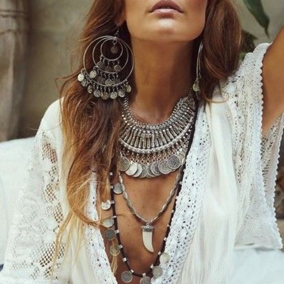 Suede Fringe Arrow Feather Antique Brass Bohemian Statement Earrings - Picture 11 of 11